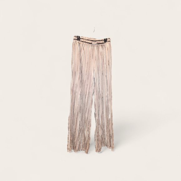 new directions Pants - New Directions Size Medium Beige and Black Striped Wide-Leg Pants